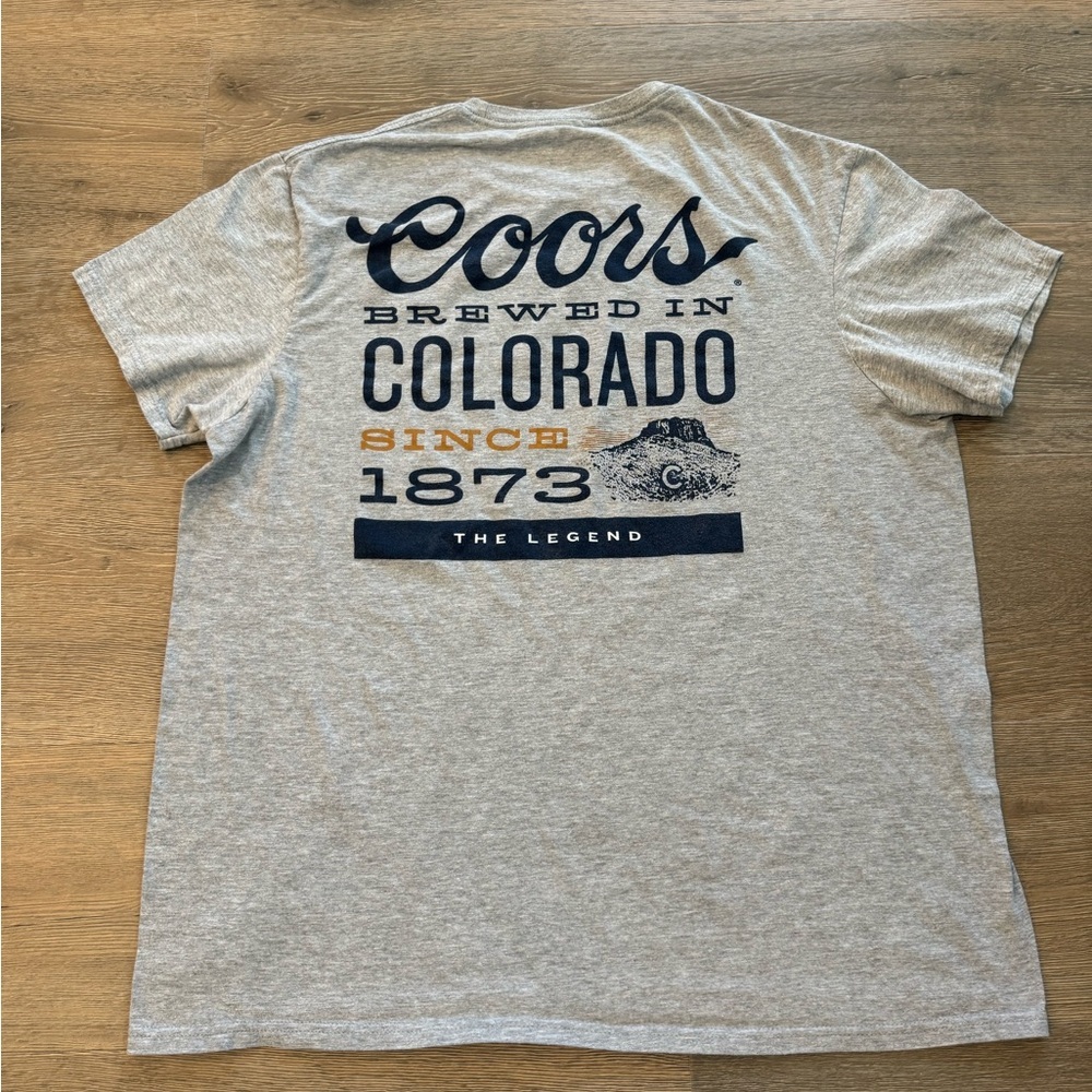 Coors Light Beer Short Sleeve Graphic Shirt Men’s Casual Heather Grey